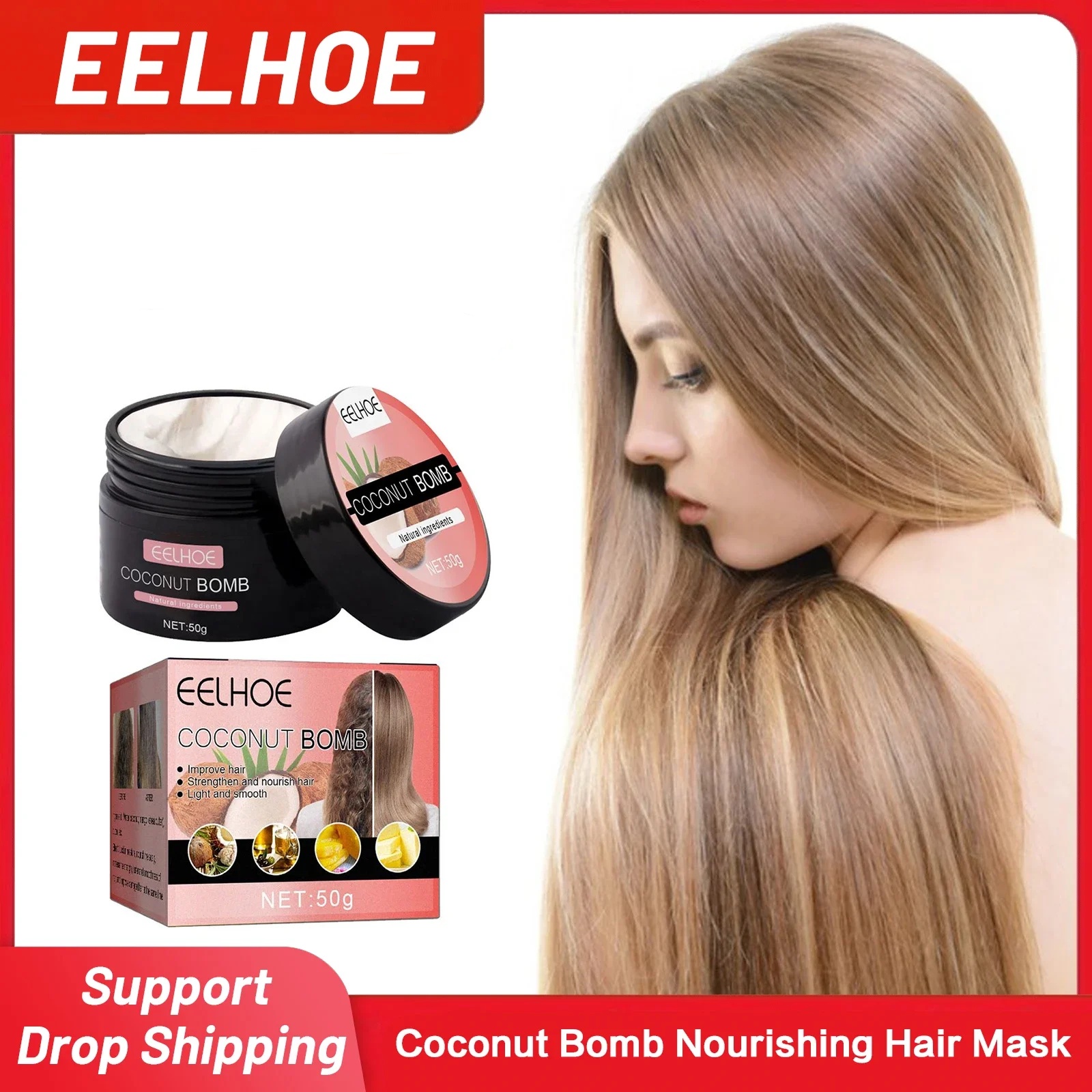 Hair Care For Dry And Frizzy Hair - Coconut Nourishing Hair Mask Nutrition Infusing