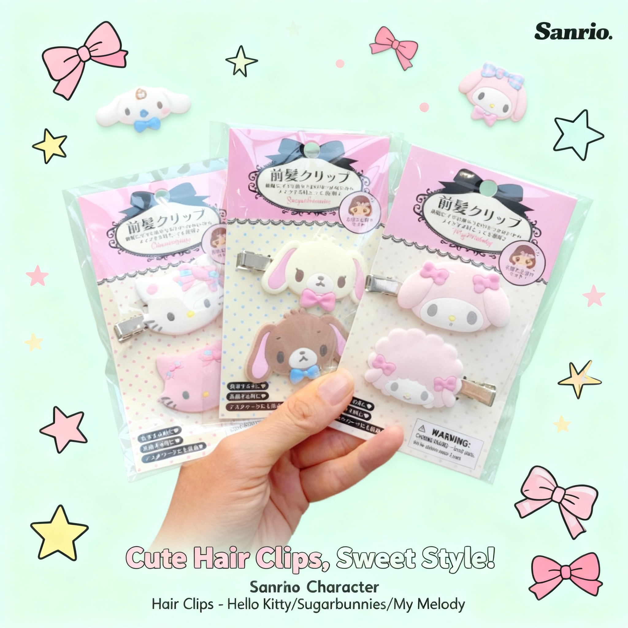 Hair Care Gift Set - Kawaii Sugarbunnies Hairpin Cartoon Kuromi My