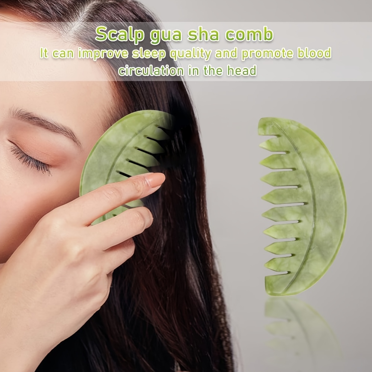 Hair Care In Salon - Jade Head Comb Massager Hair Comb