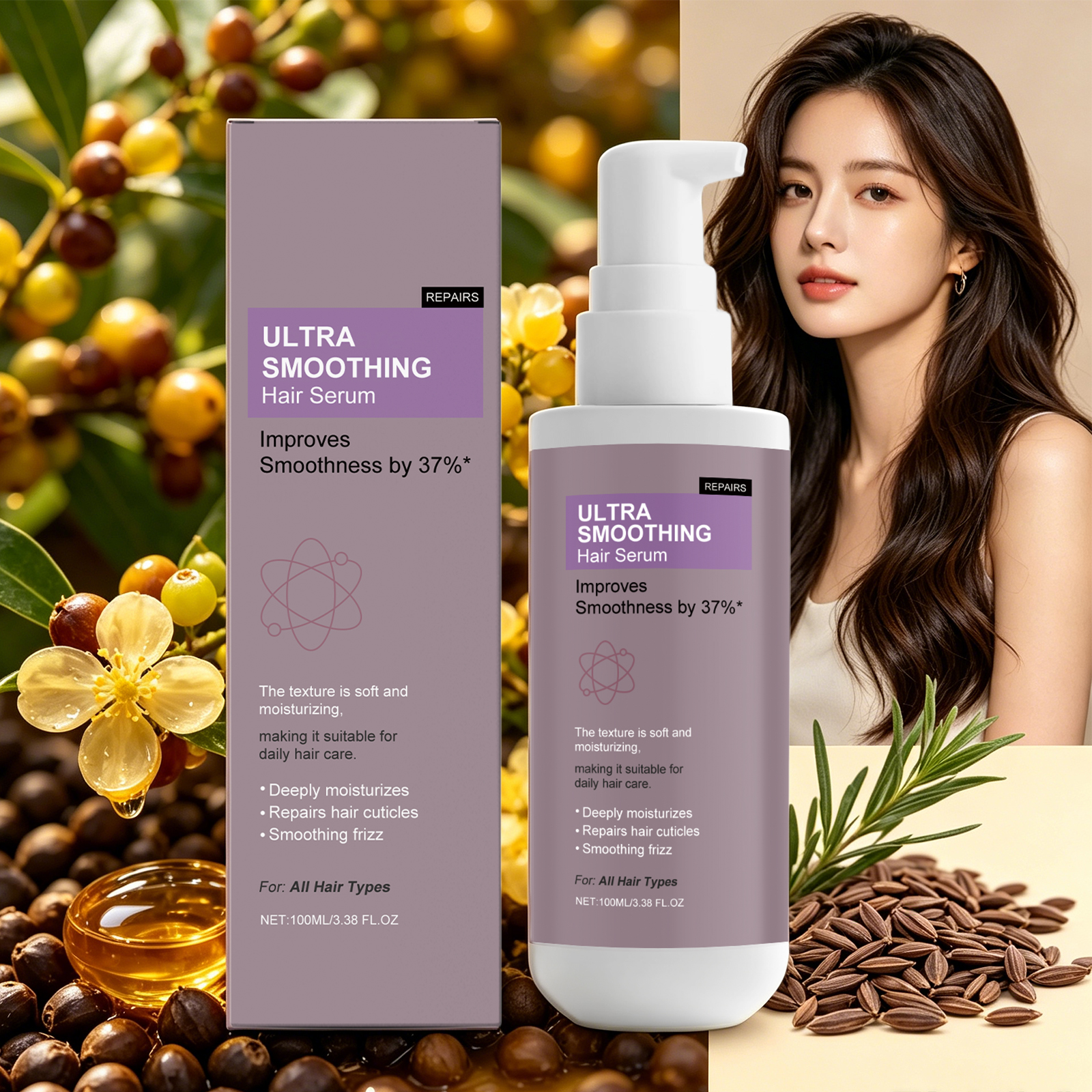 37% Smoothing Hair Serum for D - Hair Care For Dry And Frizzy Hair avis et prix