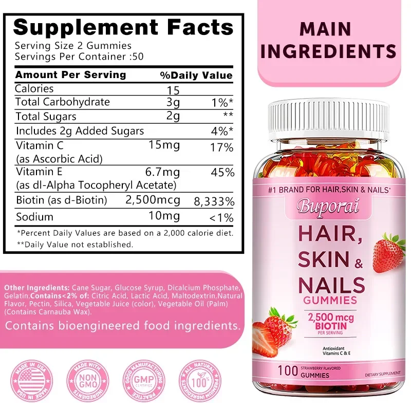 Hair, Skin and Nails Gummies - - Hair Care Gummies avis et prix