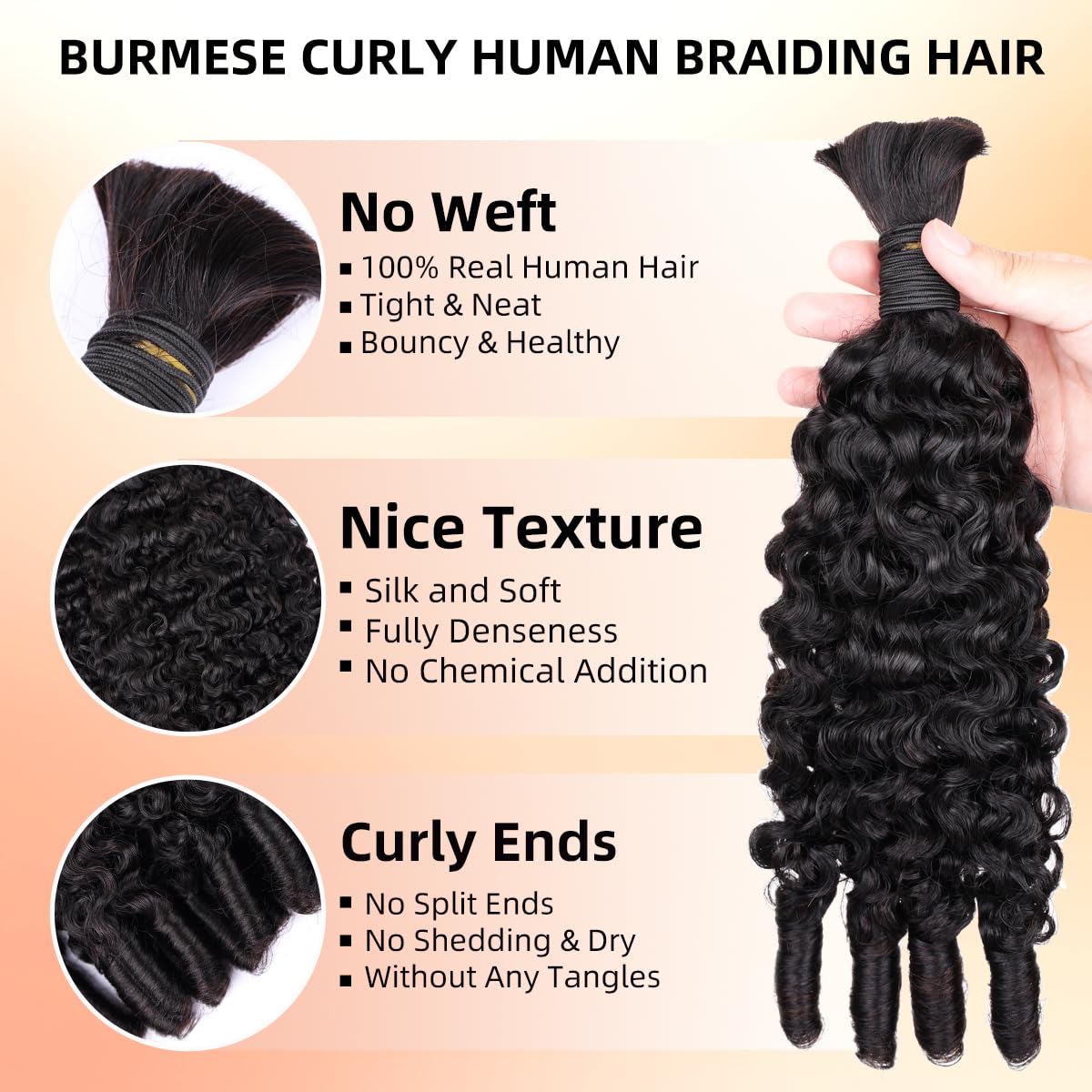15A Human Braiding Hair for Bo - Hair Care Indian avis et prix