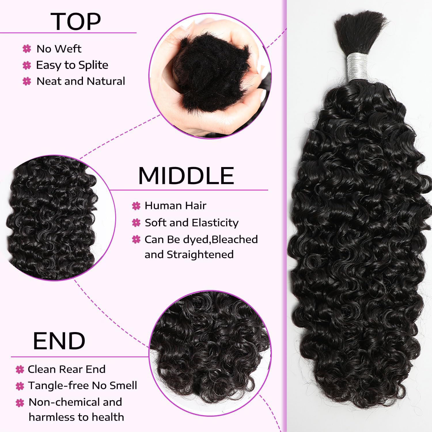 14A Human Braiding Hair for Bo - Hair Care Indian avis et prix