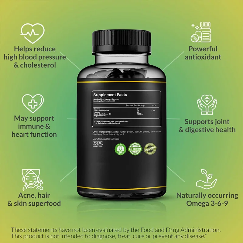 2 Bottle Black Seed Oil Soft C - Hair Care Gummies avis et prix