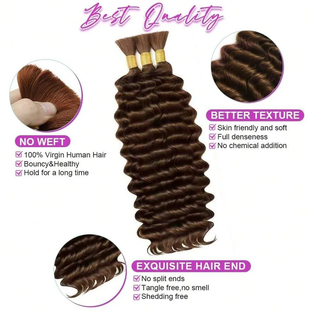 Chocolate Brown Deep Wave Bulk - Hair Care Indian avis et prix