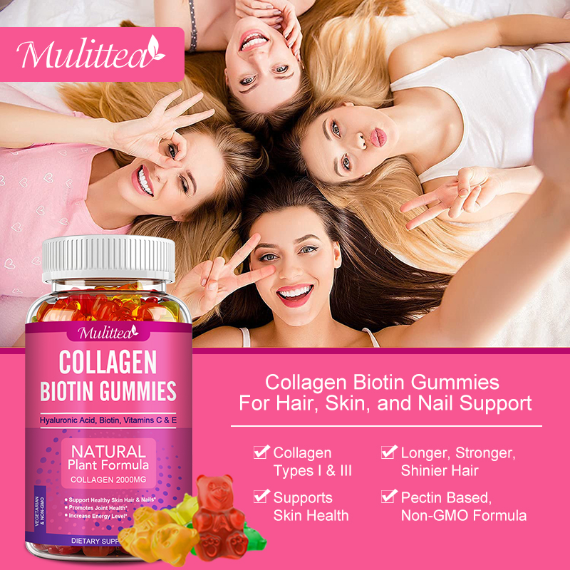 Mulittea Collagen Gummies with - Hair Care Gummies avis et prix
