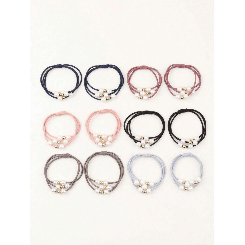 10pcs Cute Faux Pearl Hair Tie - Hair Care Gift Set avis et prix