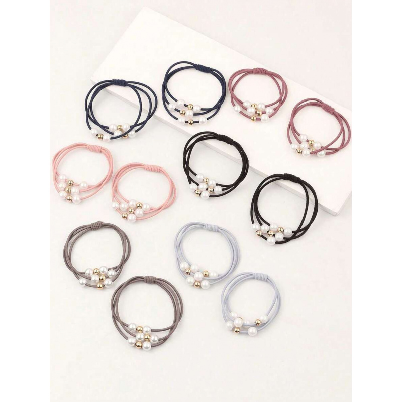 10pcs Cute Faux Pearl Hair Tie - Hair Care Gift Set avis et prix